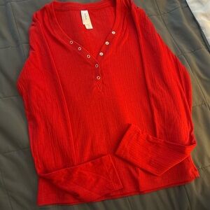 Target Women's Vibrant Red Long Sleeve Tee